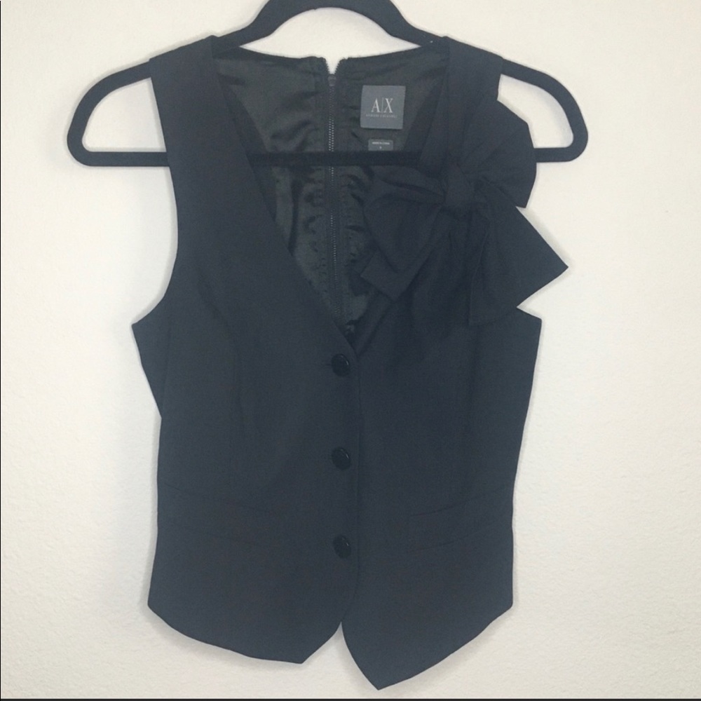 Armani Exchange black button front vest size small